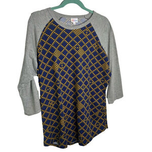 LuLaRoe Blue and Yellow Randy 2XL